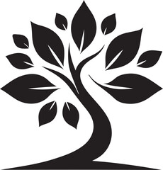 black and white silhouette of a tree