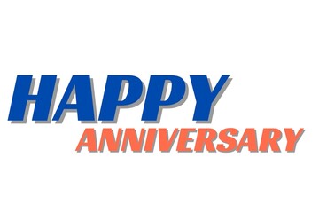 Simple Happy Anniversary Illustration with White Background, Unique Style Picture, Amazing Look, Happy Anniversary Word 