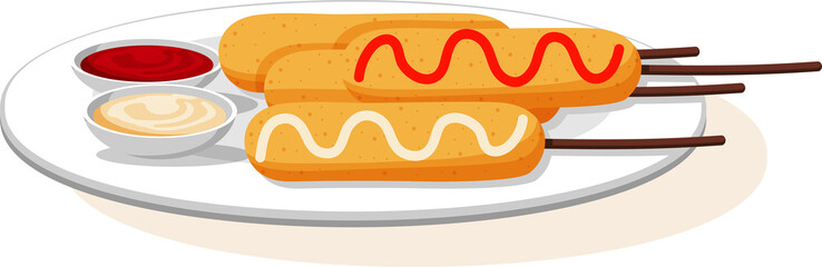 vector illustration of a hot dog