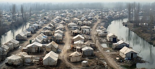 A forgotten shelter stands alone beneath the scorching sun in a barren desert land