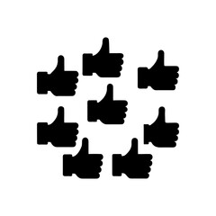 Obraz premium Black thumbs up icons arranged in circle approval agreement