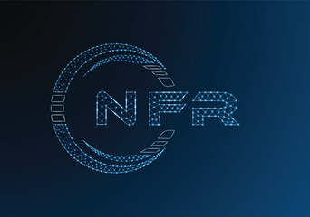 NFR low poly letter logo vector design. NFR lower poly logo design. Low poly logo.