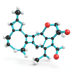 3D image of Estradiol undecylate skeletal formula - molecular chemical structure of estrogen medication isolated on white background