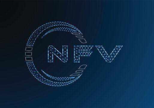 NFV low poly letter logo vector design. NFV lower poly logo design. Low poly logo.