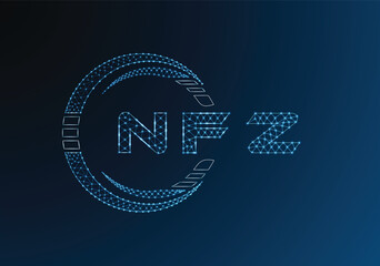 NFZ low poly letter logo vector design. NFZ lower poly logo design. Low poly logo.