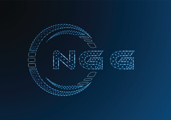 NGG low poly letter logo vector design. NGG lower poly logo design. Low poly logo.