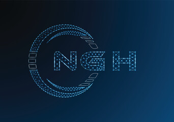 NGH low poly letter logo vector design. NGH lower poly logo design. Low poly logo.