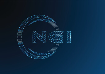 NGI low poly letter logo vector design. NGI lower poly logo design. Low poly logo.
