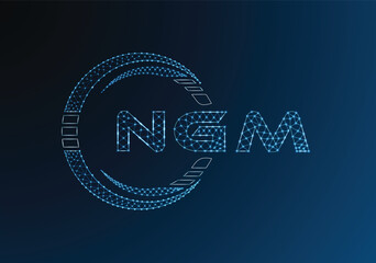 Naklejka premium NGM low poly letter logo vector design. NGM lower poly logo design. Low poly logo.