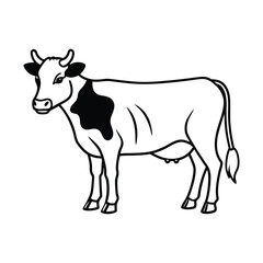 Cow line art, animal line art, cow line drawing