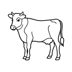 Cow line art, animal line art, cow line drawing