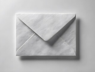 A white envelope sealed with a flap on a plain background.