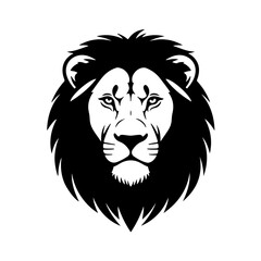 Majestic lion head. Powerful wild animal illustration.