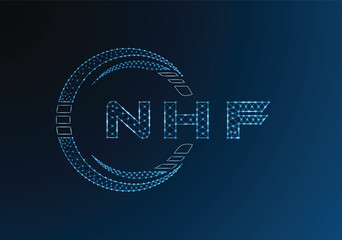 NHF low poly letter logo vector design. NHF lower poly logo design. Low poly logo.