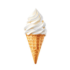 Classic vanilla soft serve ice cream in a cone