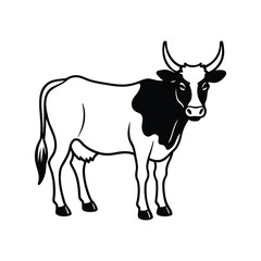 Cow line art, animal line art, cow line drawing