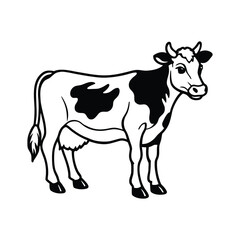 Cow line art, animal line art, cow line drawing