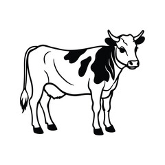 Cow line art, animal line art, cow line drawing