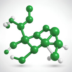 Molecular schematic structure of Phosphatidylethanolamine. Green Scientific vector illustration.