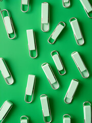 Green Paper Clip Pattern on Green