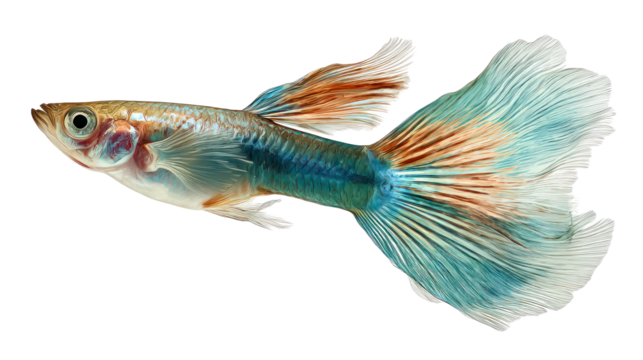 Colorful fish against black background
