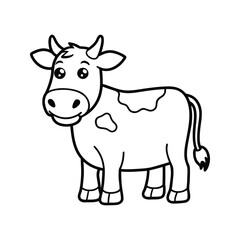 Cow line art, animal line art, cow line drawing