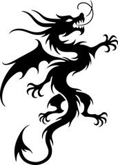 Twin Fury & Sky Serpent: Dragon Tattoo Art" design vector bundle