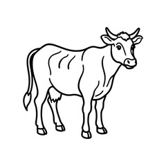 Cow line art, animal line art, cow line drawing