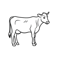 Cow line art, animal line art, cow line drawing