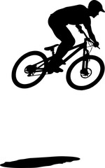 Mountain Biker Silhouette Jump vector 