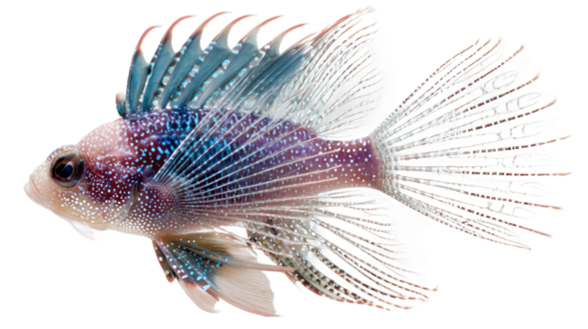 Colorful fish profile side view