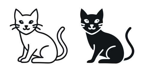 Cat vector icon. Cat silhouette symbol. House animals symbol logo illustration. vector graphics