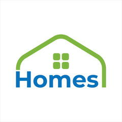 Minimalist Real Estate Logo Featuring a Blue 