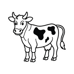 Cow line art, animal line art, cow line drawing