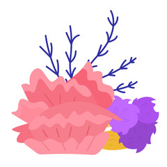Beautiful Doodle Coral and Sea Plants