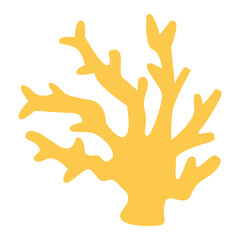 Doodle Hand-drawn Yellow Coral