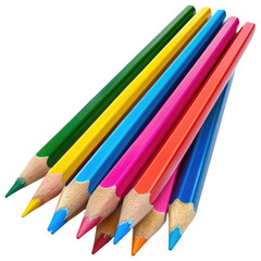 Colorful pencils in a cluster
