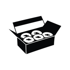 Illustration of a Box Full of Delicious Doughnuts Ready to Be Enjoyed