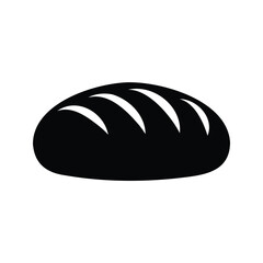 Stylized black silhouette of a loaf of bread, ready to serve