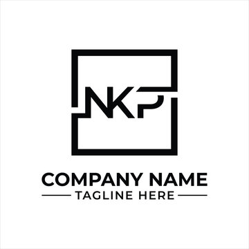 Elegant NKP Initial Letter Logo Design with a Square Frame and Bold Typography for Modern Branding
