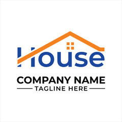 Modern Real Estate Logo Design Featuring a House Icon, Company Name, and Catchy Tagline, Professional and Clean Aesthetic