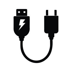 Charging cable with USB and European style plug for charging devices