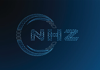 NHZ low poly letter logo vector design. NHZ lower poly logo design. Low poly logo.