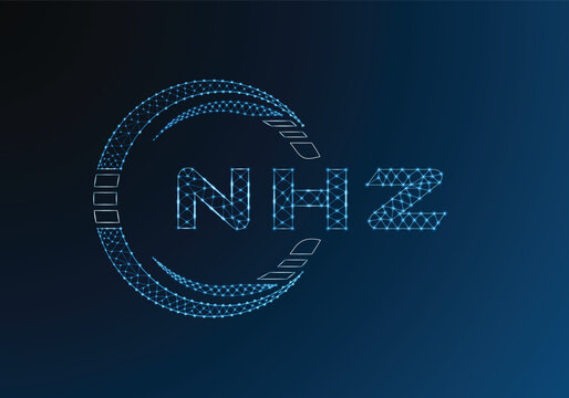 NHZ low poly letter logo vector design. NHZ lower poly logo design. Low poly logo.