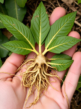 Aerial of kava kava root