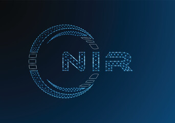 NIR low poly letter logo vector design. NIR lower poly logo design. Low poly logo.