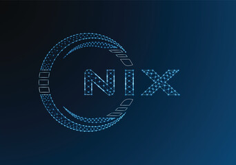 NIX low poly letter logo vector design. NIX lower poly logo design. Low poly logo.