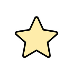 Obraz premium A simple illustration of a single, yellow star with a black outline, isolated.