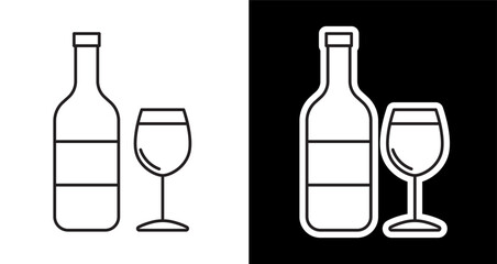 glass and bottle editable line icon
