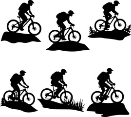 Fototapeta premium mountain man biking, mountain biker, cyclist, cycling, 